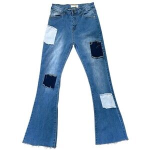 Celebrity Ace Jeans Size Women 9/29 Casual Distressed Stretch Patchwork Design